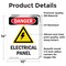 Signmission Electrical Panel Danger Sign, Vinyl Decal, 10in W x 14in L, 2PK OS-2PACK-DS-D-1014-V-2213 - alternate 2